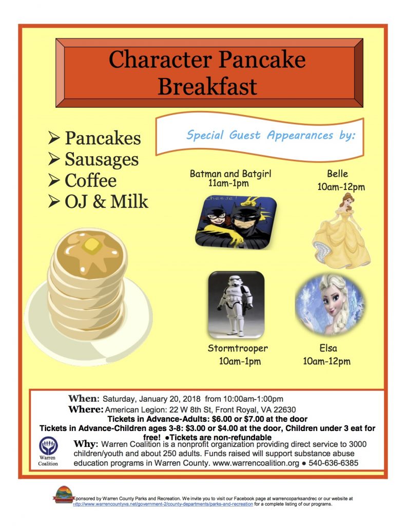 Character Pancake Breakfast Flyer